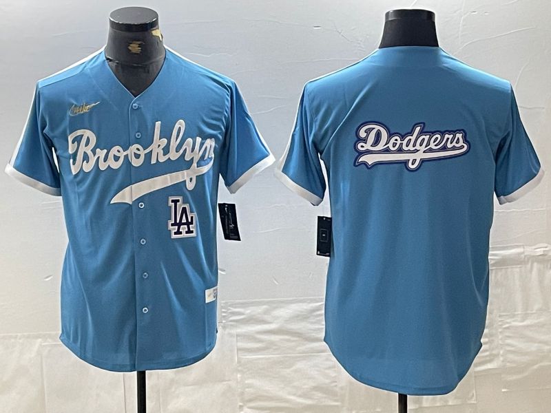 Men Los Angeles Dodgers Blank Light blue Throwback 2024 Nike MLB Jersey style 5->los angeles dodgers->MLB Jersey